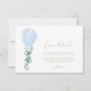 Blue Balloon Baby Shower Finer Details Cards