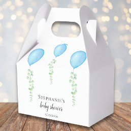  Blue Balloon Baby Shower Greenery  Favor Boxes