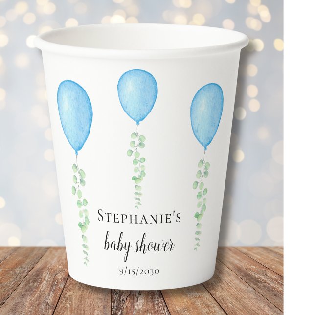  Blue Balloon Baby Shower Paper Cups (Creator Uploaded)