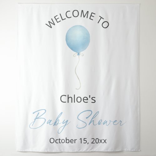 Blue Balloon Baby Shower Tapestry