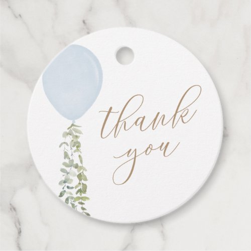 Blue Balloon Baby Shower Thank You Favor Tags