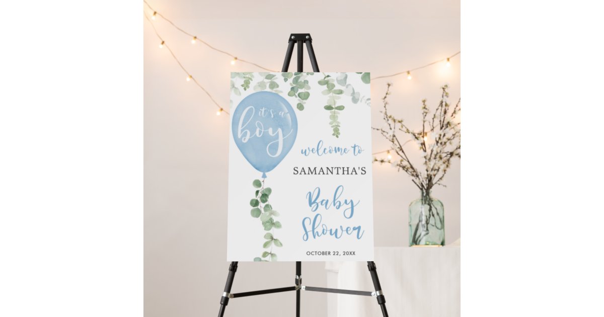 Baby Shower Sign, Welcome Sign Baby Shower, Oh Boy Baby Shower Welcome  Sign, Dusty Blue Minimalist Baby Shower Sign, Simple Modern Shower Welcome