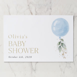 Blue Balloon, Eucalyptus, Greenery, Baby Shower Paper Pad