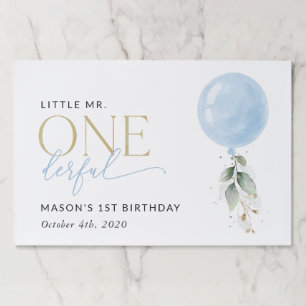 Blue Balloon, Eucalyptus, Greenery, First Birthday Paper Pad