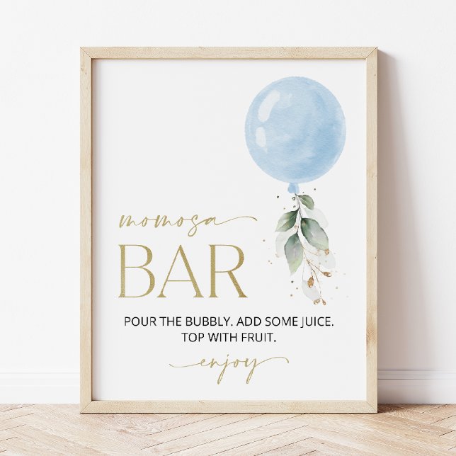 Blue Balloon, Eucalyptus, Greenery, Momosa Bar Poster (Creator Uploaded)