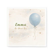 Blue Balloon First Birthday Paper Napkins