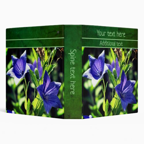 Blue Balloon Flowers In Sunlight Personalized 3 Ring Binder