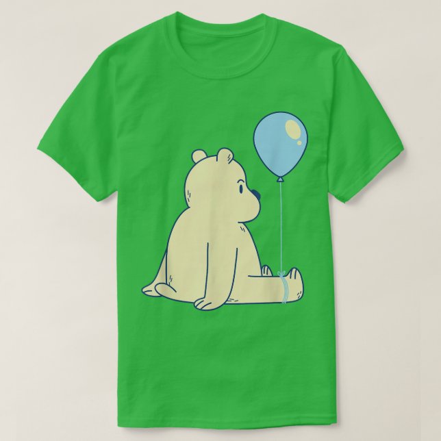 Blue Balloon Ice Bear  T-Shirt (Design Front)