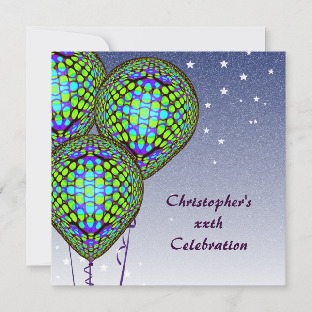 Blue Balloon Invite (Front)