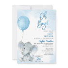Blue Balloon Oh Boy Elephant Baby Shower