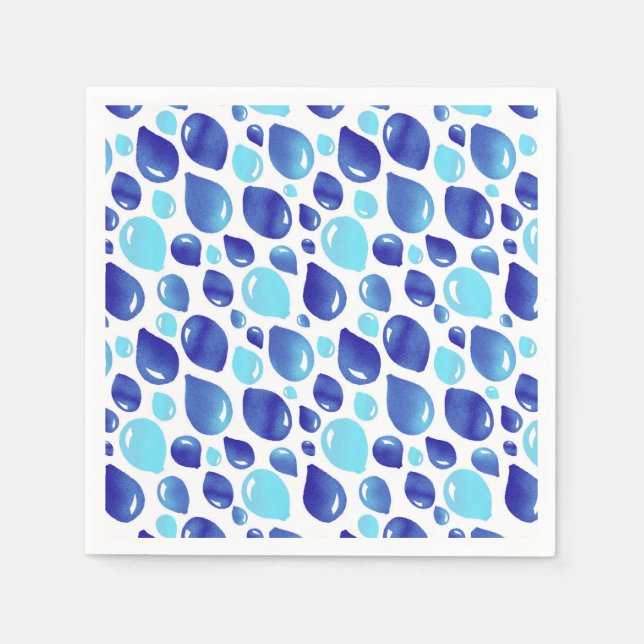 Blue Balloon Pattern Baby Boy Baby Shower Napkins (Front)