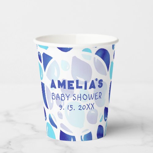 Blue Balloon Pattern Baby Boy Baby Shower Paper Cups