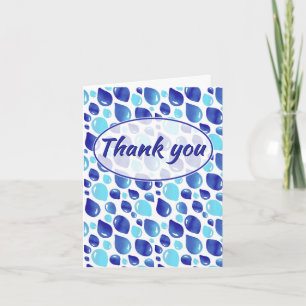 Blue Balloon Pattern Boy Baby Shower Letterpress Thank You Card
