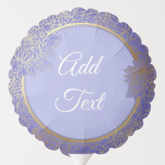 Blue balloon with golden floral frame