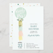 Blue Balloon with Tassel Baby Shower invitation (Front/Back)