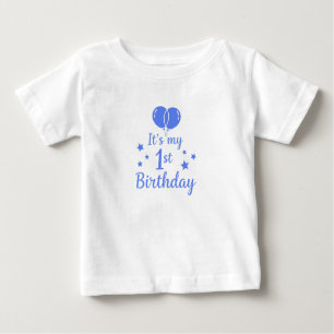 Blue Balloons 1st Birthday Baby T-Shirt
