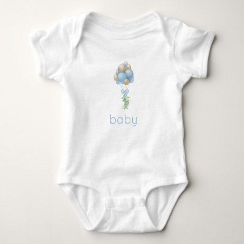 Blue Balloons Baby Bodysuit