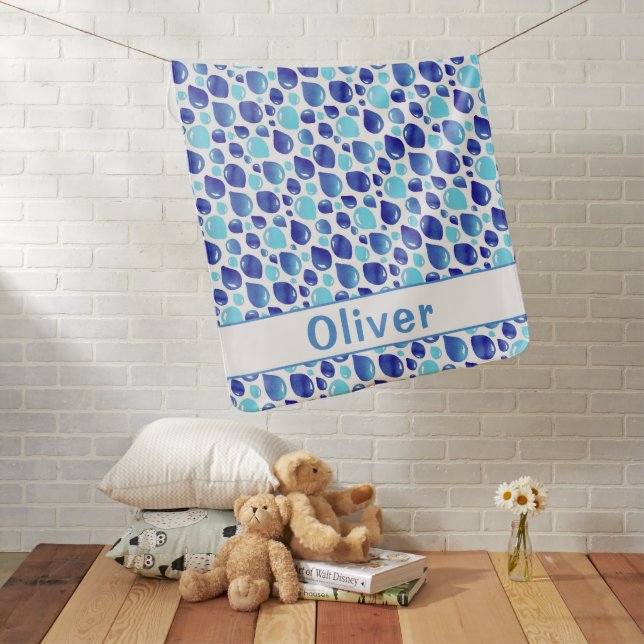 Blue Balloons Baby Boy  Blanket (In Situ)