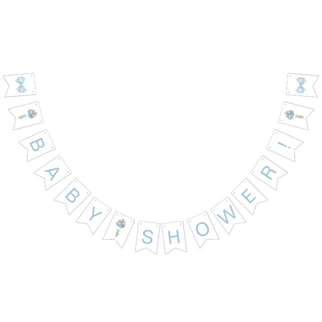 Blue Balloons Baby Shower Bunting Flags (All)