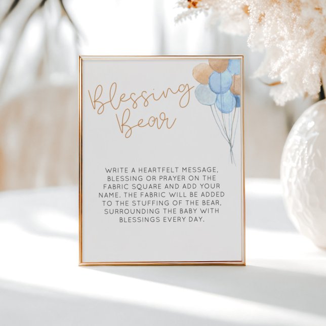Blue Balloons Blessing Bear Poster (Creator Uploaded)