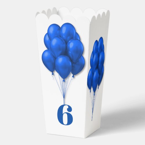 Blue Balloons Childs Birthday Age Template Favor Boxes