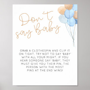 Blue Balloons Don't say Baby Sign