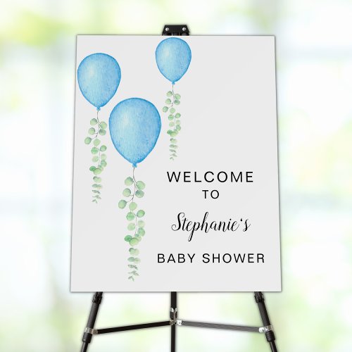 Blue Balloons Greenery Baby shower Foam Board