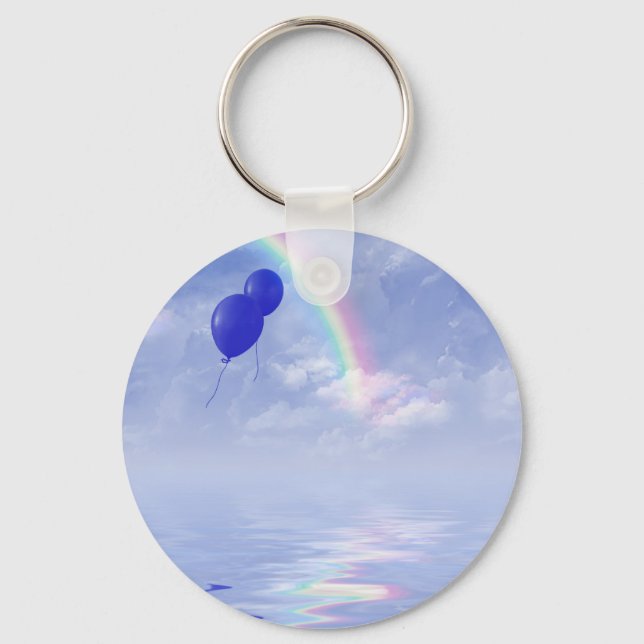 blue balloons in rainbow keychain (Front)