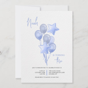 Blue Balloons Invitation