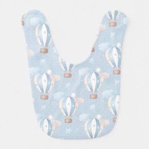 Blue Balloons Pattern Baby Bib