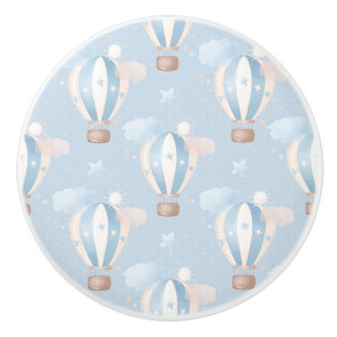 Blue Balloons Pattern Ceramic Knob