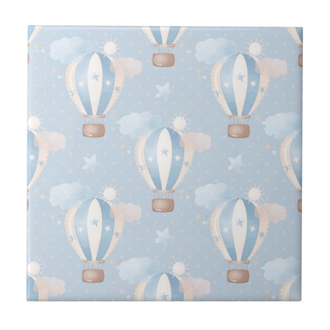 Blue Balloons Pattern Ceramic Tile (Front)