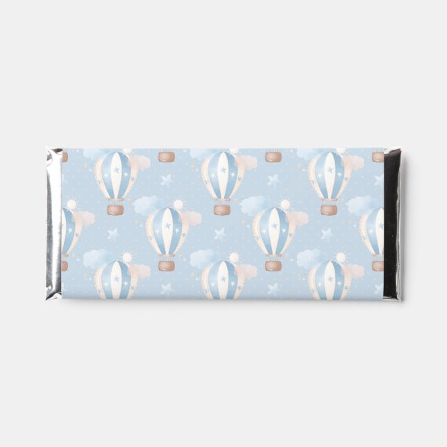Blue Balloons Pattern Hershey Bar Favors (Front)