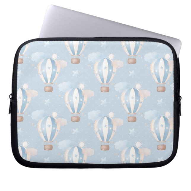 Blue Balloons Pattern Laptop Sleeve (Front)