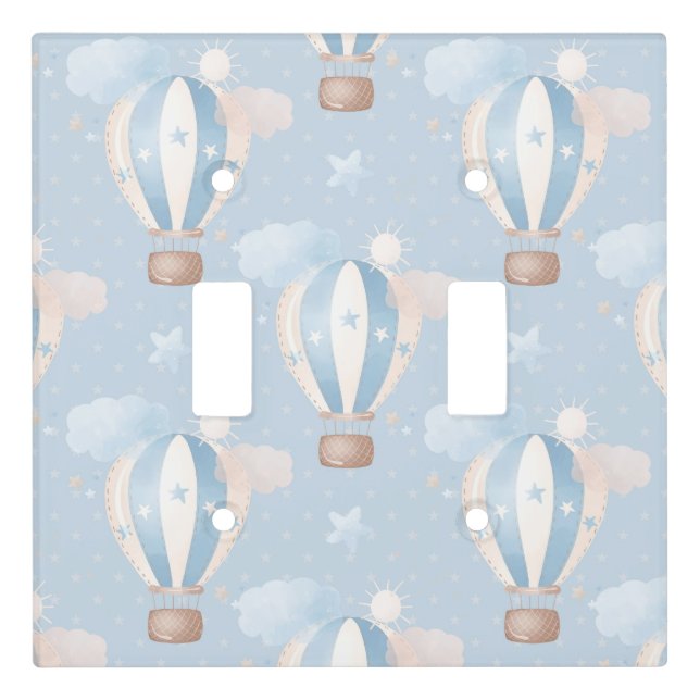 Blue Balloons Pattern Light Switch Cover (Front)