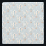 Blue Balloons Pattern Stone Coaster<br><div class="desc">Dreamy hot air blue balloons pattern.

Add your own text or additional images if you wish. Make it yours!</div>