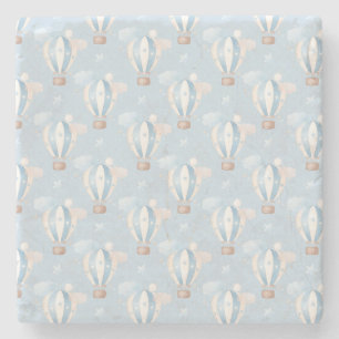 Blue Balloons Pattern Stone Coaster