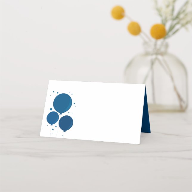 Blue Balloons | Place cards (Front)