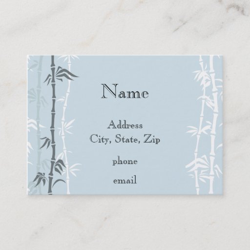 Customizable Blue Bamboo Business Card