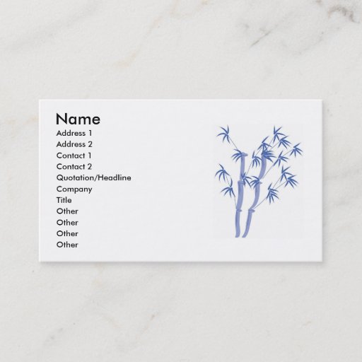 Customizable Blue bamboo business card