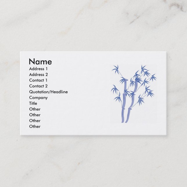 Blue bamboo business card (Front)
