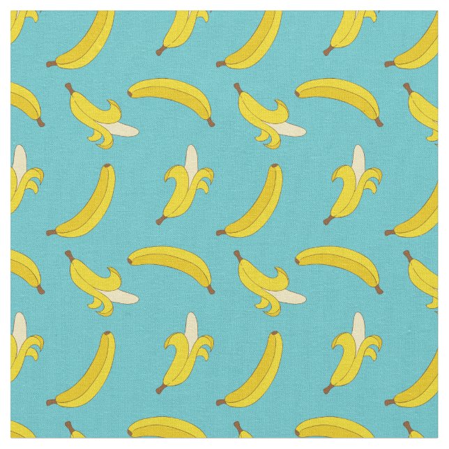 Blue Bananas Fabric (Close Up)