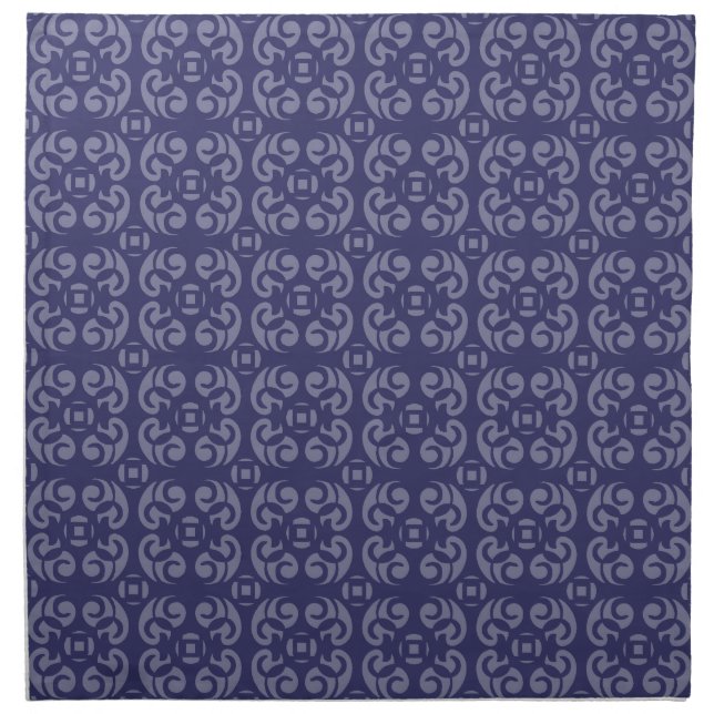 Blue band damask wedding dinner napkin (Front)
