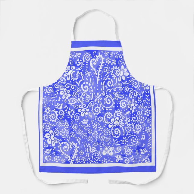 Blue Bandana All-Over Print Apron (Front)
