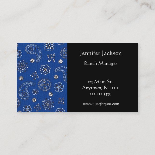 Blue Bandana Business Cards (Front)