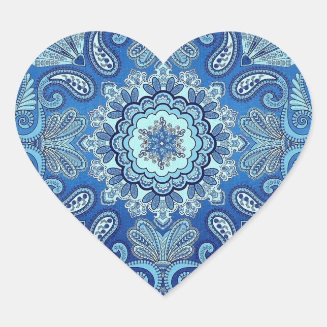 Blue Bandana Country Heart Sticker (Front)