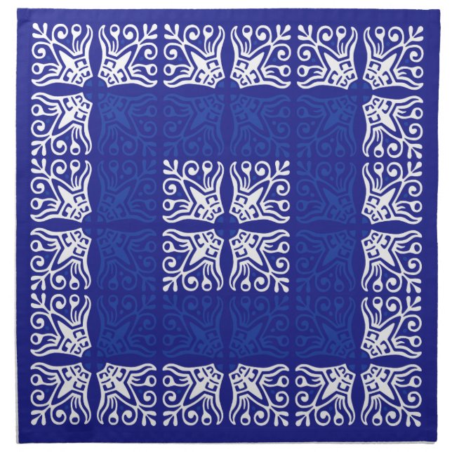 Blue Bandana Design Cloth Napkin (Front)