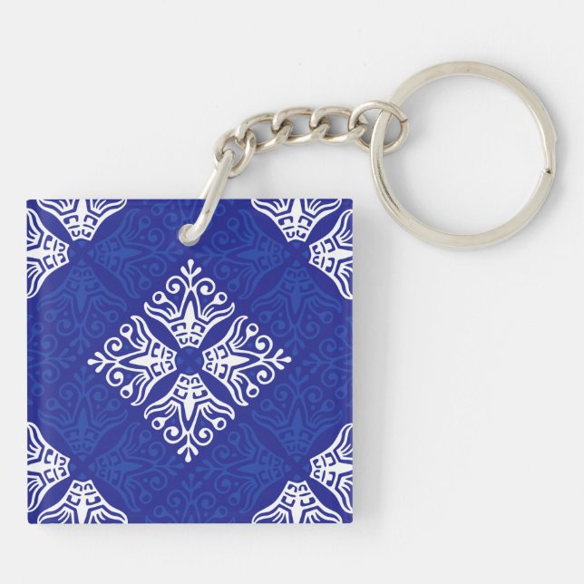 Blue Bandana Design Keychain (Back)