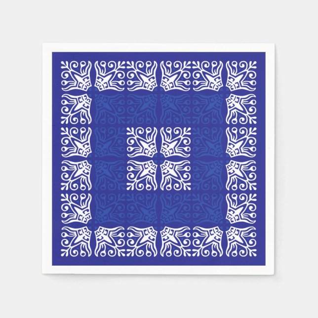 Blue Bandana Design Napkins (Front)