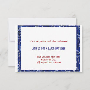Blue Bandana Frame Labor Day Invitation